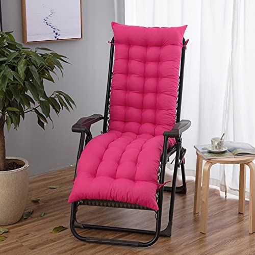 TCpick Gartenstuhl-Auflage,Kissen Auflage,Außerhalb Terrasse,Hoher Rücken Hochlehner Auflage Falten Sonnenliege Auflage,Rosa,53x170cm(21x67in)