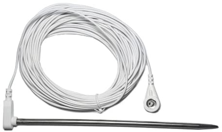 Grounding Rod with 10m Cord, Connects your Body to the Earth, Great to Use with Earthing Sheet, Mat, Pillowcase, Pad, etc, White, 5 meter