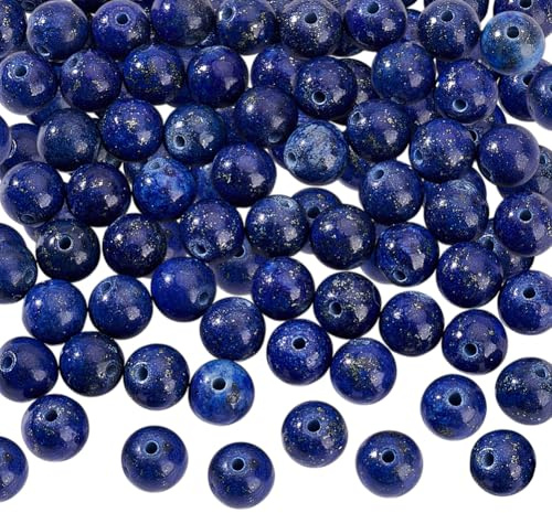 NBEADS 2 fili Circa 60pz Perline di Lapislazzuli Naturali, 6mm Perline di Pietra Naturale Distanziatrici In Pietra Naturale Sciolte per La Creazione di Gioielli Collane Bracciale Fai-Da-Te