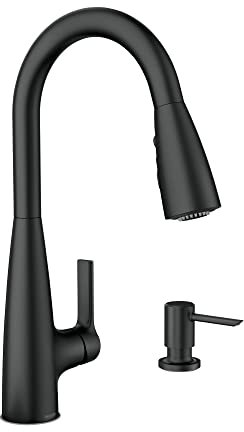 Moen 87627BL Haelyn Einhand-Sprühkopf mit Reflex und Power Clean, mattschwarz