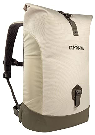 Tatonka 25l Daypack Grip Rolltop Pack S - Rucksack mit Rollverschluss und 15 Laptopfach - Tagesrucksack - 25 Liter - Brown Rice Curve
