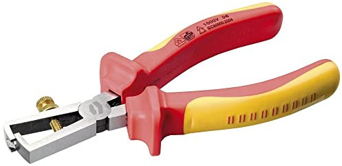 TOOLCRAFT VDE-Abisolierzange I Abisolierzange 10 mm² I VDE Werkzeug I elektrische Zange 10mm² I für Elektroarbeiten I isolierte Abisolierzange 10mm² I 160 mm I Elektrikerwerkzeug