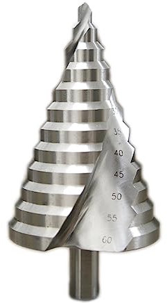 LAZIRO Spiralnutschrittstoßbohrer 6-60mm Reibahle Riefen Bohrloch Kürzung Twist Bohrer for Eisen/Stahlplatte/Pv. Platte/Dämmplatte