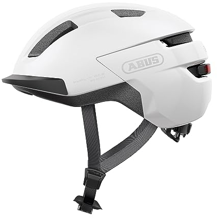 ABUS Fahrradhelm Purl-Y ACE mit LED-Licht – geeignet Fahrten auf E-Bike und S-Pedelec – Trendiger NTA-Schutzhelm für Erwachsene und Jugendliche – Weiß, Größe M