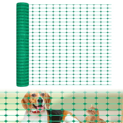 YARDIN Fjäderfästaket, stängsel, skyddsnät, byggstaket av plast, 1 rulle vardera 1 x 50 m mobilt staket, avspärrningsnät, flexibelt varningsstaket, hönsstaket, fjäderfänät, grönt
