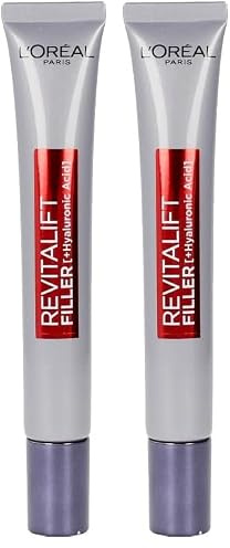 L'Oréal Paris Revitalift Filler Contorno de Ojos Revitalizante, Con Ácido Hialurónico Puro, 15 ml (Paquete de 2)