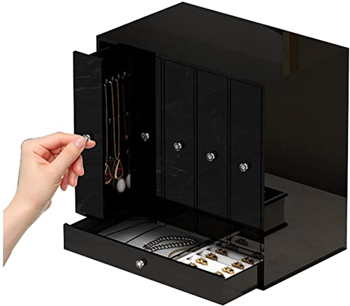 CYYHGD Aufbewahrungsbox, Schmuckschatulle, Schmuck-Organizer, große Aufbewahrung, 6 Schubladen, Schmuckaufbewahrung, organisieren Sie Schmuck ordentlich, Acryl-Material, Organizer, Hals