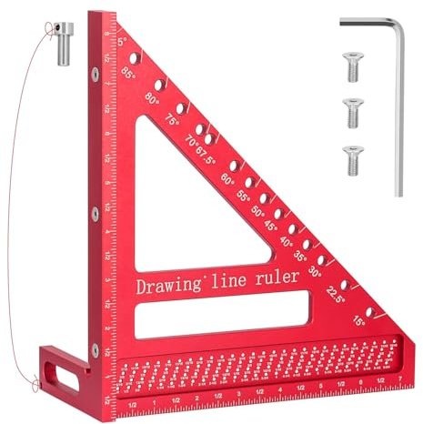 Large Carpenter Square 8.42 x7.67 Precision Woodworking Tools 15-90 Degree Versatile 3D Multi-Angle Square with Angle Pin for Woodworking,Engineering and Construction