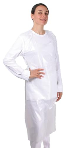 Wertpack Einwegschürzen extra stark, PP, Weiß, geblockt zu 25 St., 50 my, 140x75 cm, 25 Stück