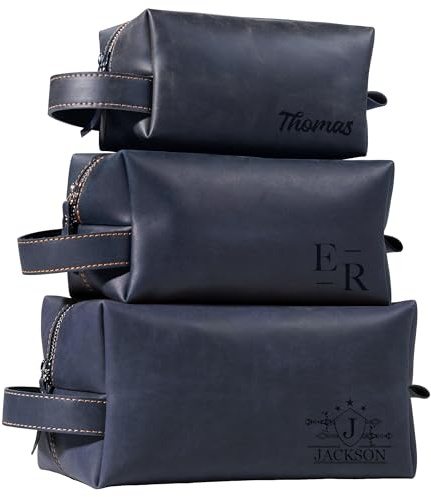 Easycosy personalisierter Kulturbeutel Herren, Kulturtasche mit Name & Text, Waschtasche als Reise zubehör, personalisierte Männer, Papa Freund - Geburtstag Jahrestag (S/M/L)