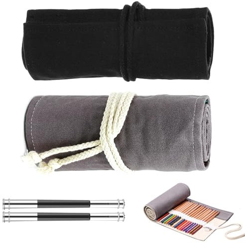 SEPWGUMD Leinwand Pencil Wrap, Praktisches und stilvolles Stifteetui und Pinseltasche - ideal für Manga- und Rollmäppchen-Nutzer, mit einzigartiger Stifterolle, Pencil Wrap