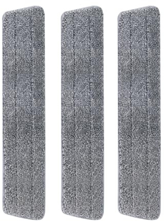 3 Pezzi Panno Mocio,Panno Di Ricambio Per Mocio,Lavabile In Lavatrice,Panno Microfibra è Adatto per Mocio Piatto e legno Duro,Marmo,Piastrelle,Ecc(grigio) (grigio,60cm)