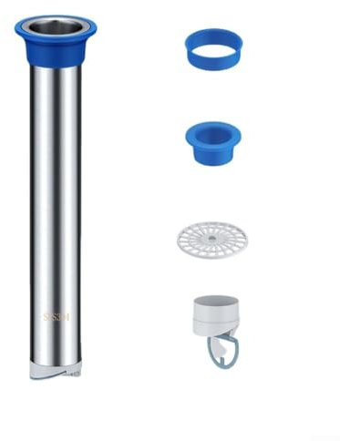 Geruchshemmendes Abwasser-Verlängerungsrohr, Edelstahl-Verlängerungsrohr, Bodenablaufkern, 6–40 cm, schneller Abfluss, automatischer Verschluss, Bodenablaufkern (8 cm)