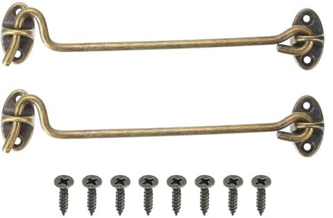 sourcing map 2 ganci e chiusure a occhiello da 15,2 cm, in ottone, per porte scorrevoli, recinzioni, capannoni, per porte scorrevoli, recinzioni, capannoni