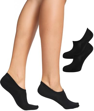 Nur Die Bambus Sneaker Füssling 2er Pack Damen kaum sichtbar Bambussocken Socke weich atmungsaktiv unsichtbar verrutschen nicht