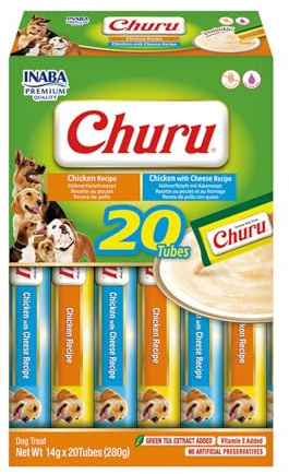 INABA - Nourriture pour Chien - Recette sans céréales au Poulet (32%) ou Poulet et Fromage (29,8%) - avec extrait de collagène et de levure - Ingrédients de Haute qualité