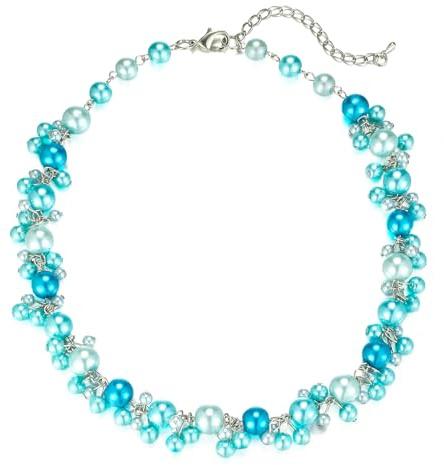 Bulinlin Perlen Kette Damen Perlen Statement Choker Kette Boho Bunt Modeschmuck Geburtstag Geschenke für Frauen