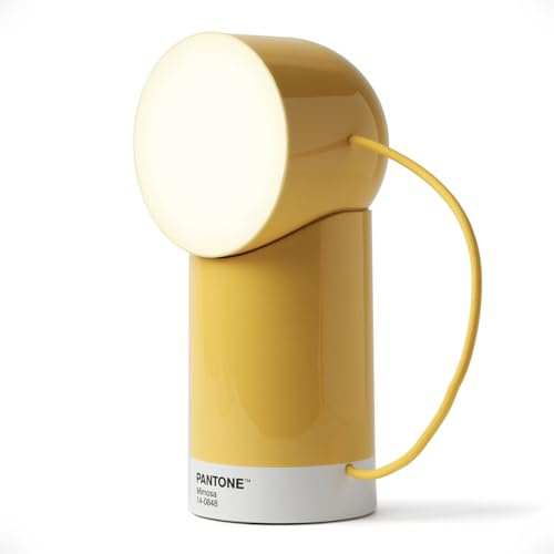 Lexon ORBE x Pantone – wiederaufladbare, kabellose LED-Tischlampe mit drehbarem, magnetischem Kopf. Ideal für Nachttisch, Büro oder Terrasse – Gelb