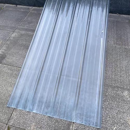 1.5mm Hojas De Techo Corrugado,2/3/5/6/8/10/13/15pcs Planchas Transparentes Tejados,Placa De Iluminación Natural De Fibra De Vidrio,FRP Con Resistencia A Los Rayos UV (0.9×1.1m/35×43in,6pcs)