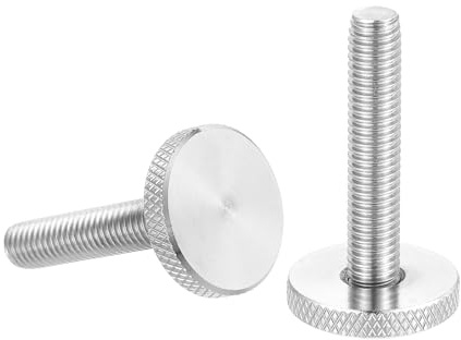 sourcing map Rändelschrauben, M8 x 40 mm, 304 Edelstahl, Flachkopf-Rändelschrauben, metrische Diamant-Rändelkopfschrauben, Griffknöpfe, handfest, Gewindebefestigungen, 25 mm Durchmesser, 2 Stück
