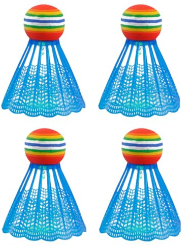 VINTORKY Led Nylon Badminton Federbälle 4 Stück Langlebig Mit Led Beleuchtung Stabil Für Schule Und Freizeit Indoor Outdoor