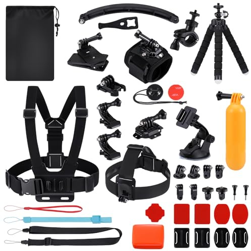 Zourglow 40 in 1 Action Camera Accessories Kit, Sports Camera Accessory for GoPro Hero 13/12/11/10/9/8/7, Max/Fusion, DJI Osmo Action, Insta360, AKASO, APEMAN, SJCAM, COOAU, Apexcam, Campark