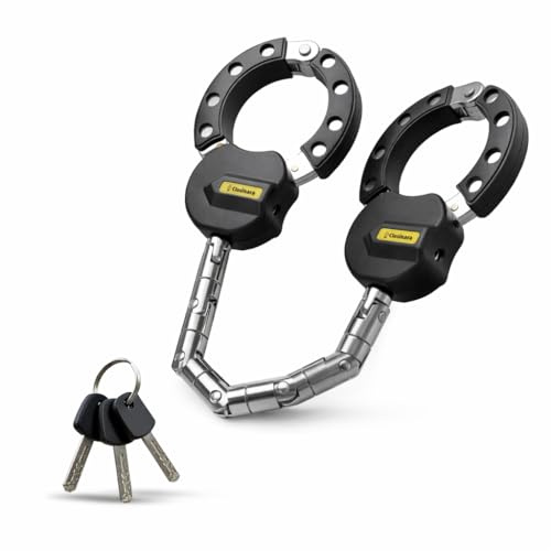 Closinara E-Scooter Schloss mit Handschellen-Kette – Handschellenschloss, Scooter-Schloss aus A3 Stahl, Kettenschloss mit Schlüssel – Flexibles Rollerschloss für E-Scooter, Fahrrad & Roller (6-Glied)