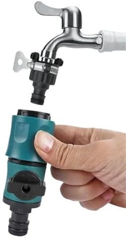 Garden Hose Pipe in-Line Faucet Tap Shut Off Valve Fitting Watering Irrigation Quick Connector with Gadget