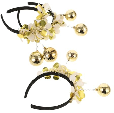 PRETYZOOM 3 Stück Goldener Disco Ball Haarreifen mit Konfetti Leichtes Komfortables Party-stirnband für Mädchen und Frauen Glitzerndes Geburtstags Karnevalskostüm-accessoire für Silvester
