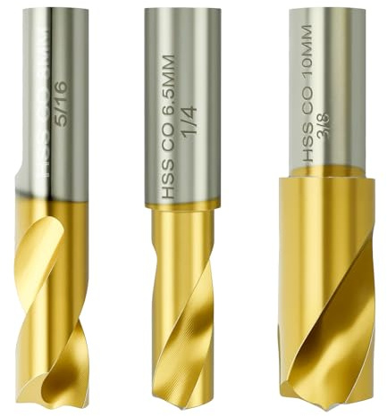 3 Pièce 6.5,8,10mm Foret Soudage par points,Outil Forage Soudure Plaquée en Titane HSS CO,Coupeur Soudure Par Points en Acier Rapide au Cobalt,Outil Coupe Rotatif,Pour projets