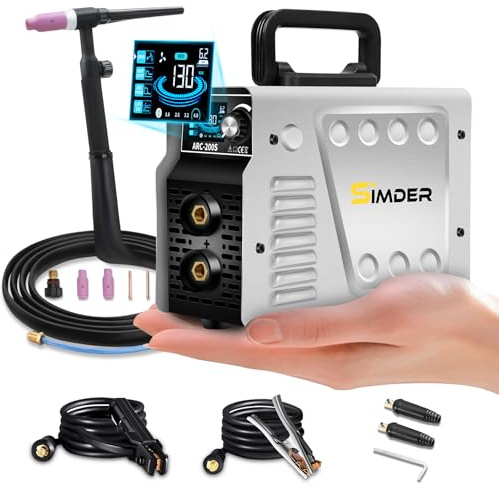 SSIMDER 160A Stick Welder and WP-17 V Torch, 2 in 1 Lift TIG/MMA ARC Welder Machine, 220V Portable DC Inverter Welder with Arc Force, Hot Start, Anti-Stick, LED Digital Display for Home Repair, DIY