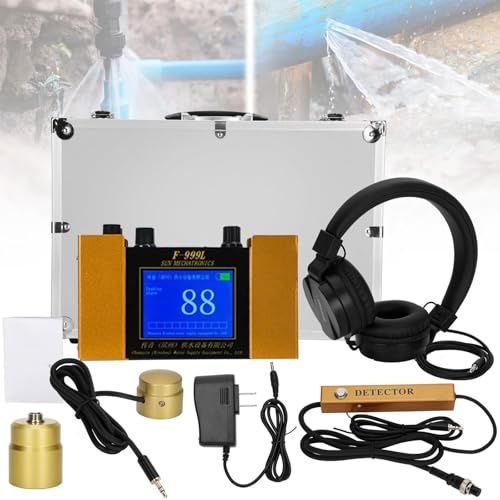 Detector De Fugas Agua De Tuberías Subterráneas Sensor De Fugas De Agua Ultrasónico Profesional con Estuche De Transporte para DeteccióN De Fugas En CalefaccióN por Suelo Radiante