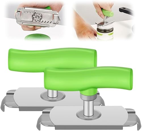 2Stück Dosenöffner aus Edelstahl,2026 Neu Flaschenöffner für Senioren,Manuell Flaschenöffner,Einstellbarer Glasöffner Schraubdeckelöffner Deckelöffner Stainless Steel Jar Openers Küchen Gadgets