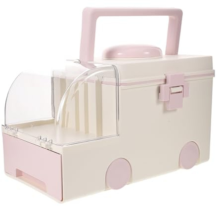 Angoily Boîte de Secours Familiale Grosse Capacité en Métal avec Poignées, Organisateur Portable pour Remède, Étui à Pharmacie Rose Cerise, Chocs, pour Maison, Voyage et Camping-Car
