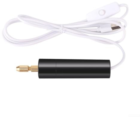 Herramienta giratoria inalámbrica recargable por USB para mini kit de taladro para manualidades de resina, joyería, carpintería, grabado, pulido, lijado, 12 cm, negro (B)