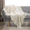 Simple&Opulence Coperta in 100% cotone, per letto, divano, stile bohémien, geometrico, con nappe, morbida, leggera, traspirante, in stile shabby chic, decorazione per tutte le stagioni (bianco)