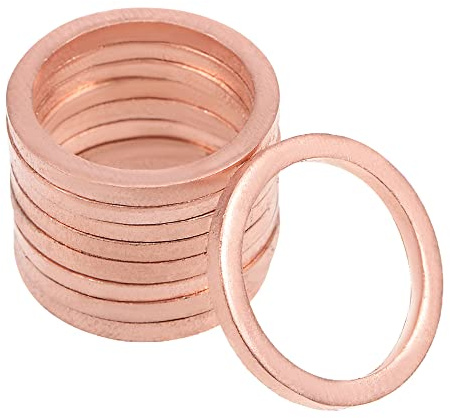 sourcing map 10 Stk. 16mm x 20mm x 2mm Kupfer Flachscheibe für Schraubenbolzen