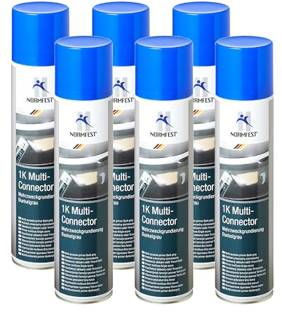 Normfest 1K Multi Connector – Universelle Mehrzweck-Grundierung in Dunkelgrau für Stahl, Aluminium, Zink, Kunststoff und Altlackierungen, 6x 400ml
