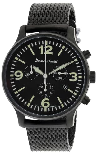 Messerschmitt Herren-Chronograph für Flieger Schwarz ME-3H205M-PVD