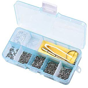Glass Repair Tool Eyeglass Repair Kit Include Screws Nuts Mini Screwdriver Tweezers Nose Pads Ear Hooks Glasses Cleaning Cloth Handy for Watch Eyeglass Sunglass Spectacles