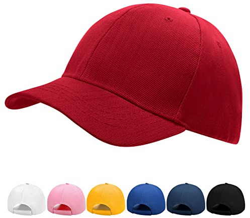 Barn Basebollkeps Keps Justerbar Sporthatt Solhatt för Småbarn, Söt Mode Camping Vår Sommar Höst 0-2 År 7 Färger, Röd, En Storlek