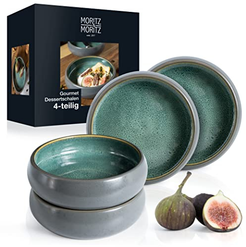 Moritz & Moritz SOLID Juego de 4 cuencos de 300 ml - Cuencos de gres para postres, aperitivos, sopas, ensaladas, helados, tapas y antipastos