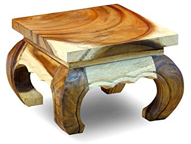 Pequeña mesa de opio – Mesa auxiliar de madera maciza de acacia – Podesto de flores en diferentes tamaños (natural, pequeño)