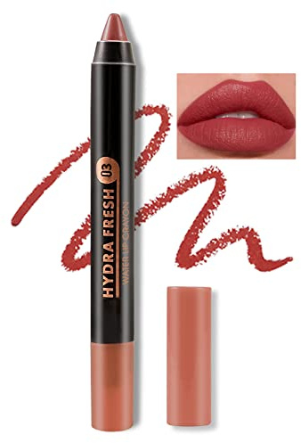 Boobeen Matte Lip Crayon Lipstick Pencil - Velvety Creamy Lip Liner With Full Coverage, High Pigment, Waterproof, Long Lasting Color for Women - Smooth Finish