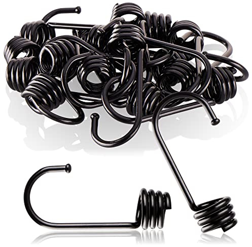 com-four® 20x Spiralhaken, lackierter Metallhaken, Endstück für Spanngurte | Gepäckspanner - Planenseile - Expander - Kordeln und Abspannseile - Haken für Abspanngummis
