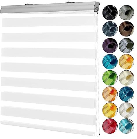 Lamellenvorhang Vertikaljalousie 35 x 300 cm Sichtschutz, Lichtschutz Rollo Faltrollo Jalousette mit Verstellbarer Kette für Tür und Fenster, Weiß