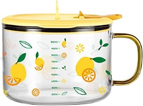 Ciotole for ramen, scodella for zuppa,/42oz Ciotola for spaghetti istantanei con manici, Ciotola for zuppa in vetro con coperchio, Ciotola for la colazione a forma di tazza, Ciotola for microonde, for