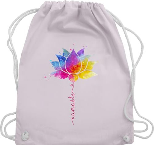 Turnbeutel Rucksack - Taschen - Namaste Lotusblüte I Meditation I Yoga I Mandala Spirit - Unisize - Pastell Rosa - yoga-tasche joga lotus tasche baumwolle geschenke wellness bag fans lotosblüte