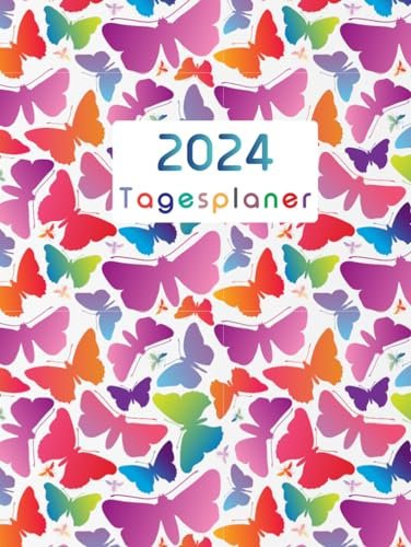 Kalender 2024 A4: Buchkalender 1 Tag 1 Seite, Tagesplaner XXL Din A4, 12 Monate, Terminplaner mit Uhrzeit, Zusätzlich zu Feiertagen, To do, wichtigen Notizen