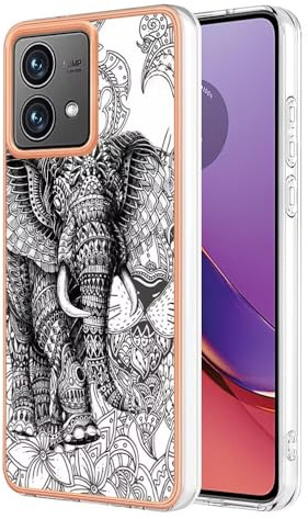 COMAKU Funda para Motorola Moto G84 5G, con Elegante Dibujos Estampada Diseño, Suave TPU Silicona Antigolpes Anti-rasguños Carcasa Cover Case - Elefantes